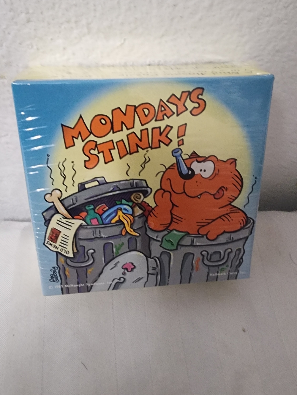 Mondays Stink! Cartoon Wall Art - Orange Cat Illustration